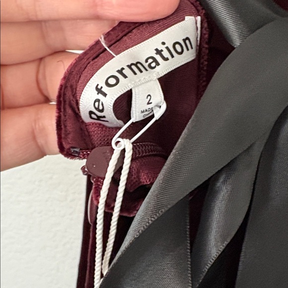 Reformation Burgundy Velvet Midi Dress - Picture 9 of 10
